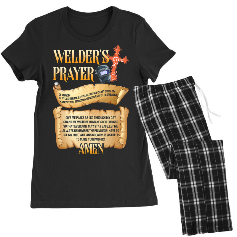 Welders Prayer Watch Over Me Welding Steelworker W Women's Pajamas Set by kerrmanthez | Artistshot