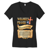 Welders Prayer Watch Over Me Welding Steelworker W Women's V-neck T-shirt | Artistshot