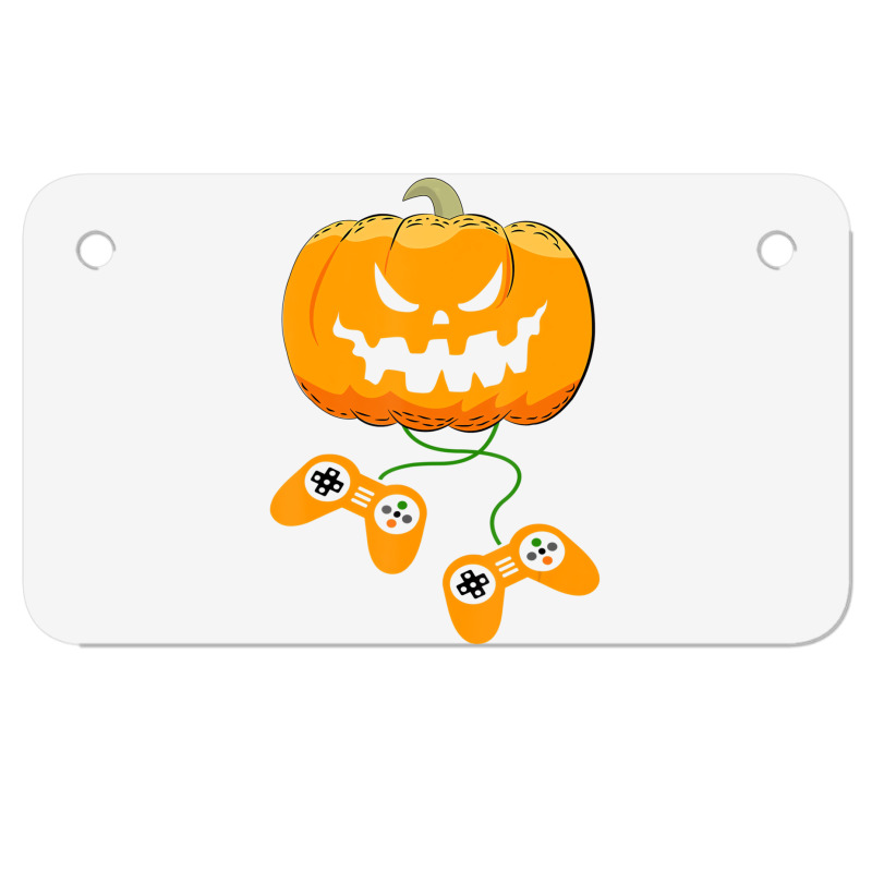 Halloween Video Gamer Pumpkin Jack O Lantern Boys Motorcycle License Plate | Artistshot