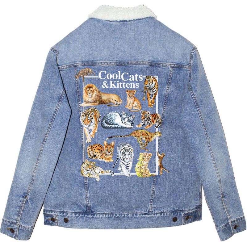 Cool Cats And Kittens Tiger Lion Leopard Felines T Unisex Sherpa-lined Denim Jacket | Artistshot