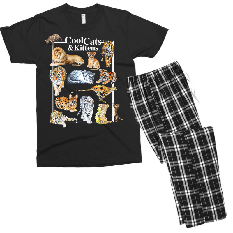 Cool Cats And Kittens Tiger Lion Leopard Felines T Men's T-shirt Pajama Set | Artistshot