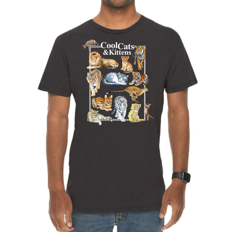 Cool Cats And Kittens Tiger Lion Leopard Felines T Vintage T-shirt | Artistshot