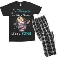 Im Fragile Not Like A Flower Like A Bomb Funny Cow Men's T-shirt Pajama Set | Artistshot