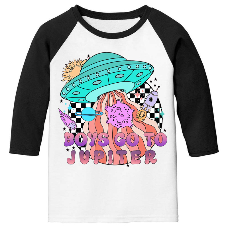 Boys Go To Jupiter Outer Space Retro Valentineâ Youth 3/4 Sleeve by ravand | Artistshot