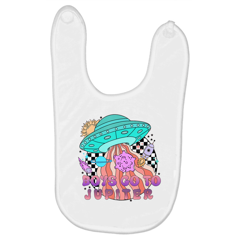 Boys Go To Jupiter Outer Space Retro Valentineâ Baby Bibs by ravand | Artistshot