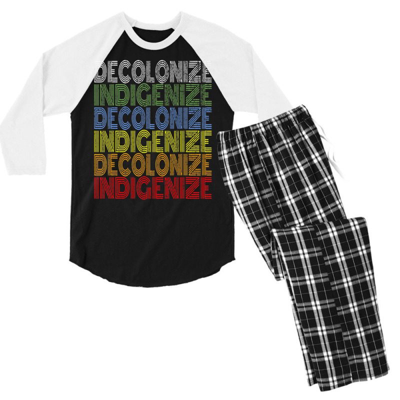 Decolonize Indigenize Shirt Native American Educat Men's 3/4 Sleeve Pajama Set | Artistshot