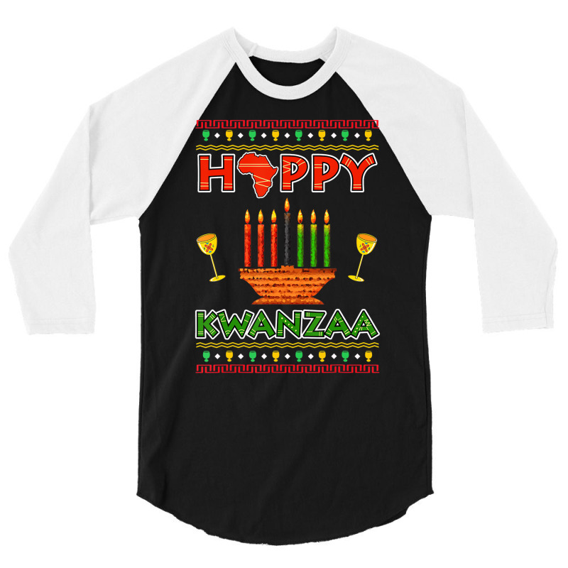 Happy Kwanzaa Kinara Candles African American Chri 3/4 Sleeve Shirt by aiiluurosy | Artistshot