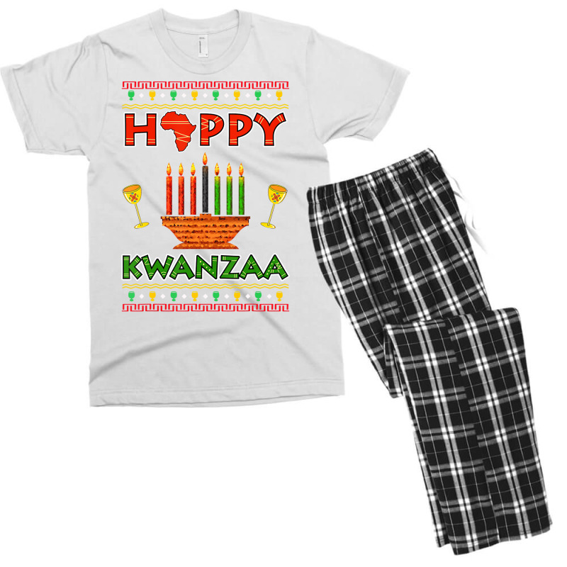 Happy Kwanzaa Kinara Candles African American Chri Men's T-shirt Pajama Set by aiiluurosy | Artistshot