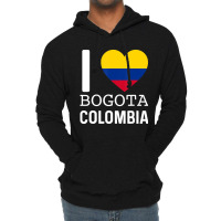 I Love Bogota Colombia Flag Map Colombian Pride Ca Lightweight Hoodie | Artistshot