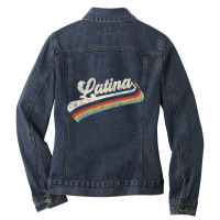 Cool Retro Latina Woman Mexican Girl Idea T Shirt Ladies Denim Jacket | Artistshot