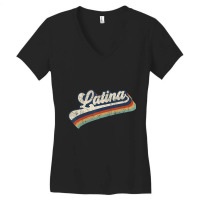 Cool Retro Latina Woman Mexican Girl Idea T Shirt Women's V-neck T-shirt | Artistshot