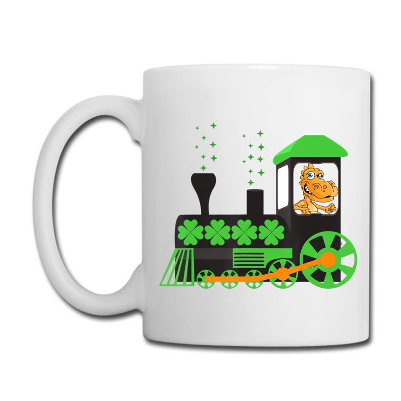 Dinosaur On Train St Patrick's Day Train Irish Sha Coffee Mug | Artistshot