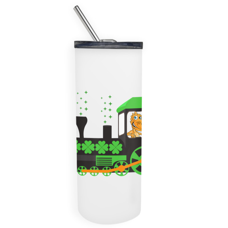 Dinosaur On Train St Patrick's Day Train Irish Sha Skinny Tumbler | Artistshot