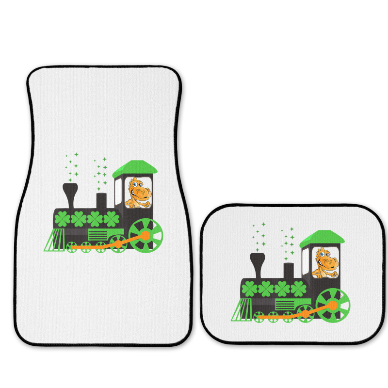 Dinosaur On Train St Patrick's Day Train Irish Sha Full Set Car Mats | Artistshot