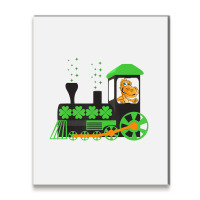 Dinosaur On Train St Patrick's Day Train Irish Sha Metal Print Vertical | Artistshot