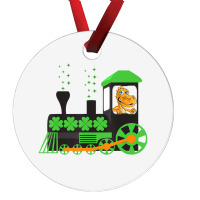 Dinosaur On Train St Patrick's Day Train Irish Sha Ornament | Artistshot