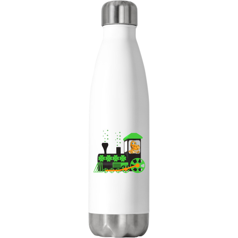 Dinosaur On Train St Patrick's Day Train Irish Sha Stainless Steel Water Bottle | Artistshot