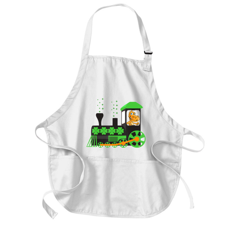 Dinosaur On Train St Patrick's Day Train Irish Sha Medium-length Apron | Artistshot