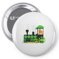 Dinosaur On Train St Patrick's Day Train Irish Sha Pin-back Button | Artistshot