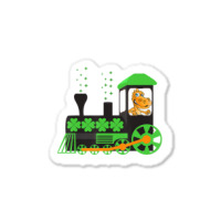 Dinosaur On Train St Patrick's Day Train Irish Sha Sticker | Artistshot