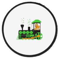 Dinosaur On Train St Patrick's Day Train Irish Sha Round Patch | Artistshot