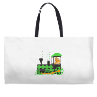 Dinosaur On Train St Patrick's Day Train Irish Sha Weekender Totes | Artistshot