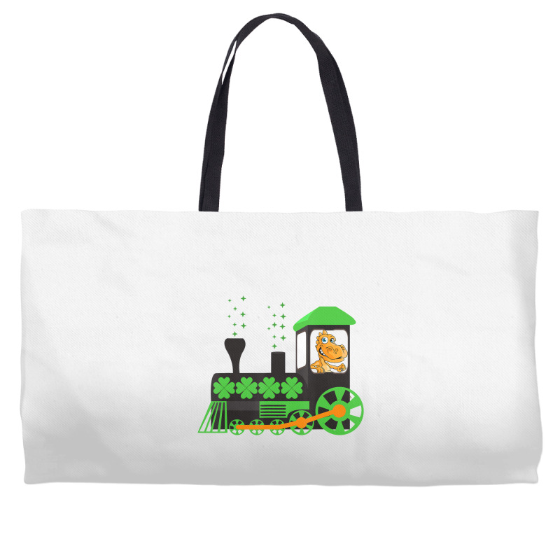 Dinosaur On Train St Patrick's Day Train Irish Sha Weekender Totes | Artistshot