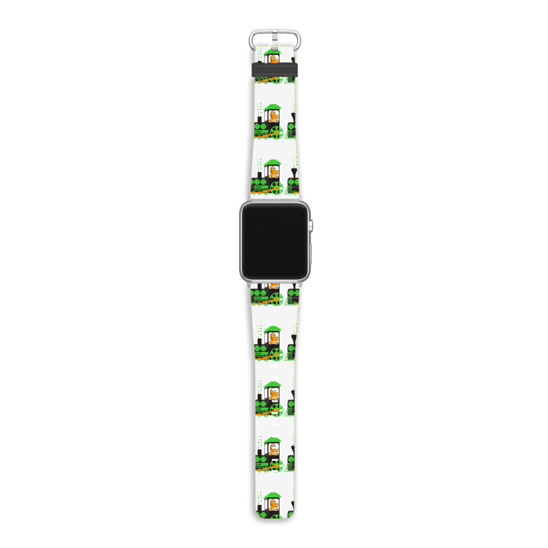 Dinosaur On Train St Patrick's Day Train Irish Sha Apple Watch Band | Artistshot