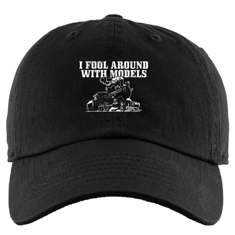 I Fool Around With Models Locomotive Funny Railroa Kids Cap | Artistshot