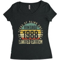 33 Year Old Gifts Vintage 1988 Limited Edition 33r Women's Triblend Scoop T-shirt | Artistshot