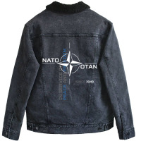 Peace And Freedom Otan Nato Pullover Hoodie Unisex Sherpa-lined Denim Jacket | Artistshot