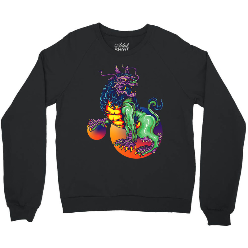 Retro Japan Dragon Crewneck Sweatshirt by kerrmanthez | Artistshot