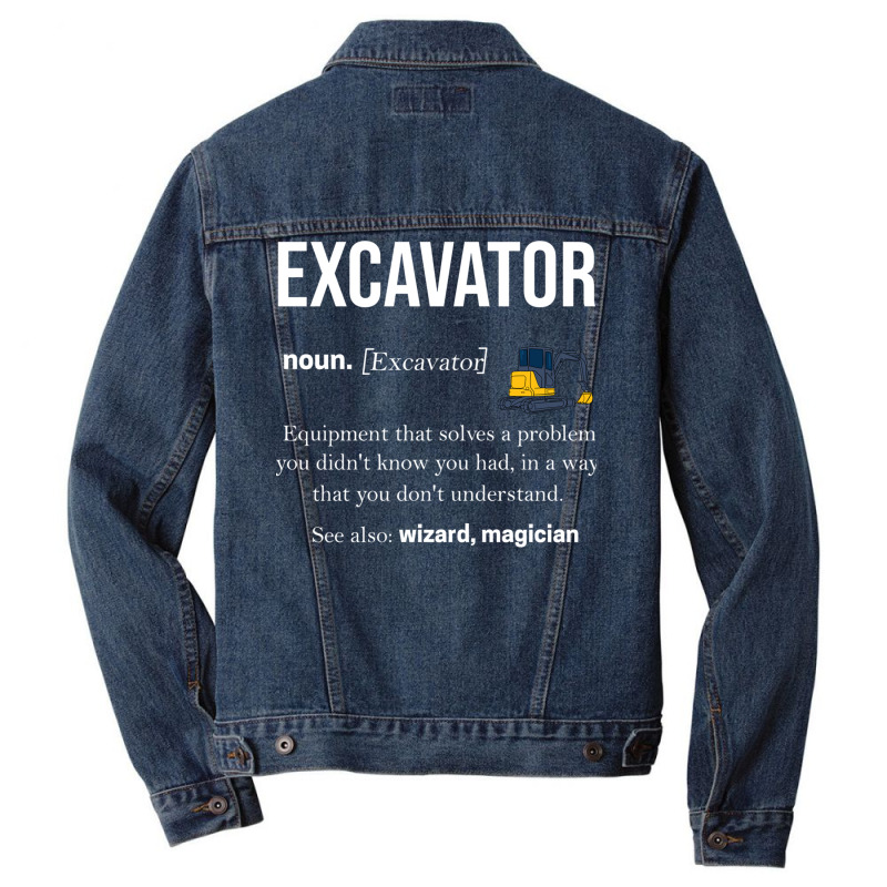 Excavator Construction Work Road Construction (9) Men Denim Jacket by ChuArt. | Artistshot