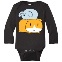 Little Elephant And Guinea Pig Long Sleeve Baby Bodysuit | Artistshot