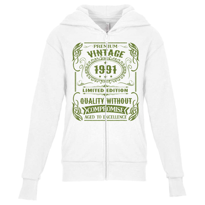 Birthday 365 Vintage 1991 Limited Edition Birthday Youth Zipper Hoodie by mauthe | Artistshot