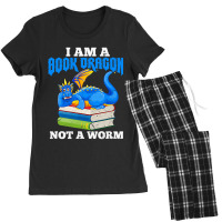 Reading Book Dragon Not A Worm Reader Bookworm Dis Women's Pajamas Set | Artistshot