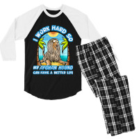 I Work Hard So My Afghan Hound Can Have A Better L Men's 3/4 Sleeve Pajama Set | Artistshot