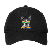 Boston Terrier Gay Pride Lgbt Rainbow Flag Sunglas Adjustable Cap | Artistshot