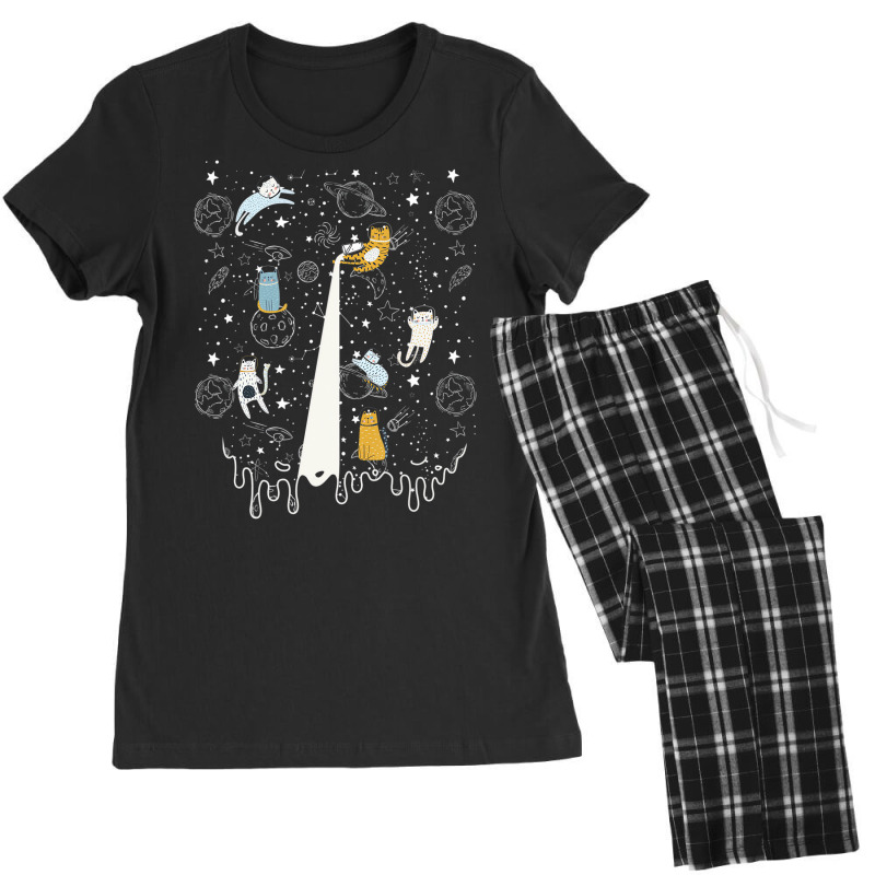 Space Cats Milkyway Galaxy Kitten Cat Lover T Shir Women's Pajamas Set by bettincam | Artistshot