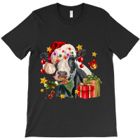 Mooey Christmas Cow Farmer Santa Hat Cow Lover 594 T-shirt | Artistshot