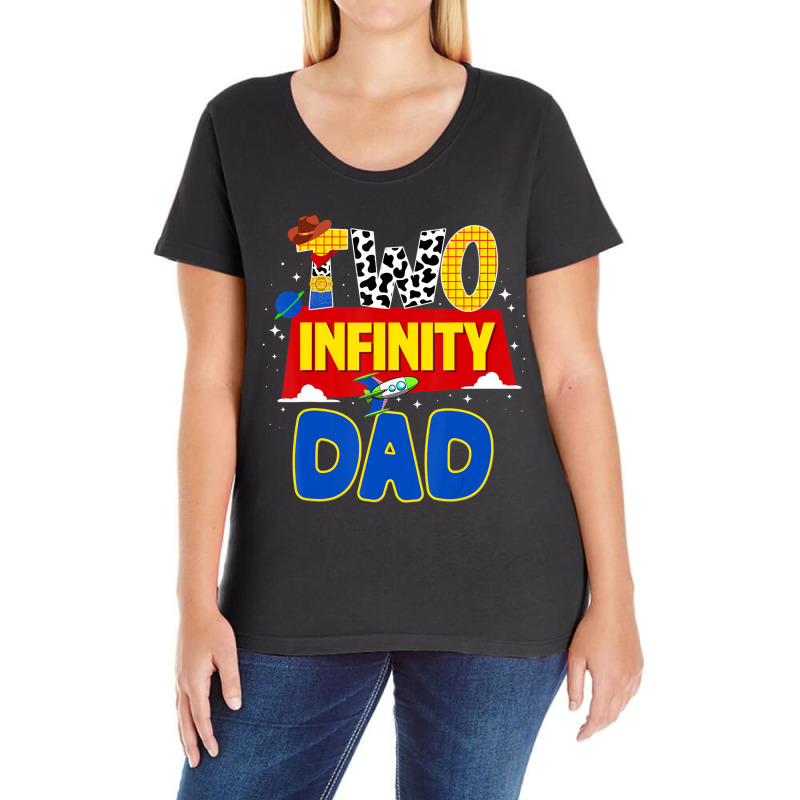 Cowboy Dad Two Infinity And Beyond Birthday Decora Ladies Curvy T-Shirt by validokel | Artistshot