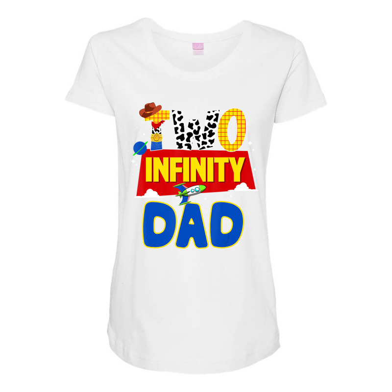 Cowboy Dad Two Infinity And Beyond Birthday Decora Maternity Scoop Neck T-shirt by validokel | Artistshot