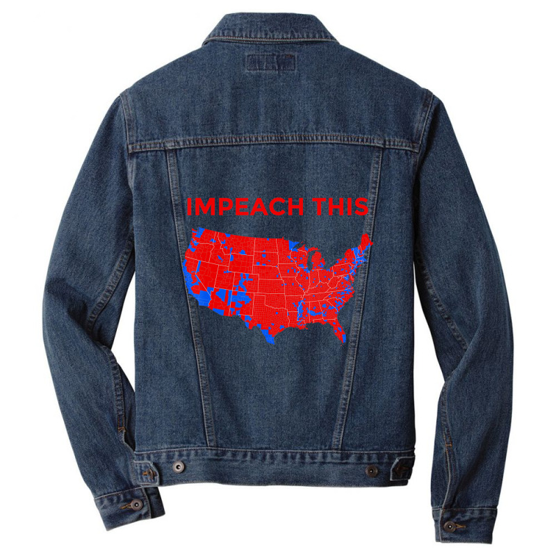 Love Potus President Donald Trump Map Try To Impea Men Denim Jacket | Artistshot