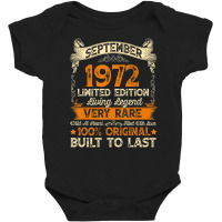 50 Year Old Gift September 1972 Limited Edition 50 Baby Bodysuit | Artistshot