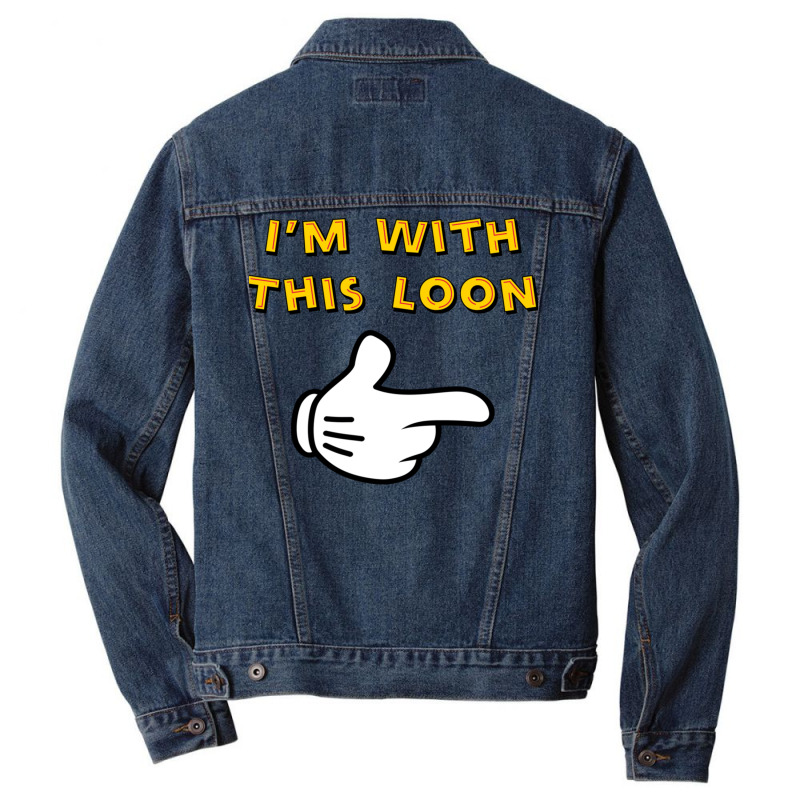 I M With This Loon Baseball ¾ Sleeve  17 Men Denim Jacket | Artistshot