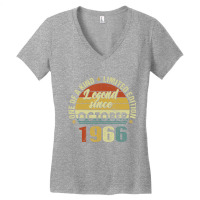 56 Years Old Gifts Legend Since October 1966 56th Women's V-neck T-shirt | Artistshot