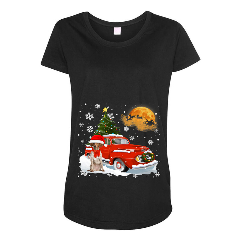 Brittany Vintage Wagon Red Truck Christmas Tree Pa Maternity Scoop Neck T-shirt by AURRADILLARD | Artistshot