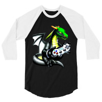 Dragon Video Game Controller Game Players Dragon L 3/4 Sleeve Shirt | Artistshot