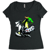 Dragon Video Game Controller Game Players Dragon L Women's Triblend Scoop T-shirt | Artistshot