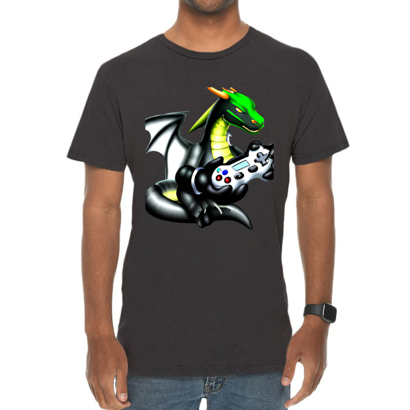 Dragon Video Game Controller Game Players Dragon L Vintage T-Shirt by whoretacarpal | Artistshot